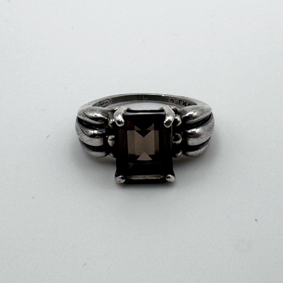 Sterling Silver 925 Smokey Quartz Gemstone Ring Size 6 - Picture 1 of 7